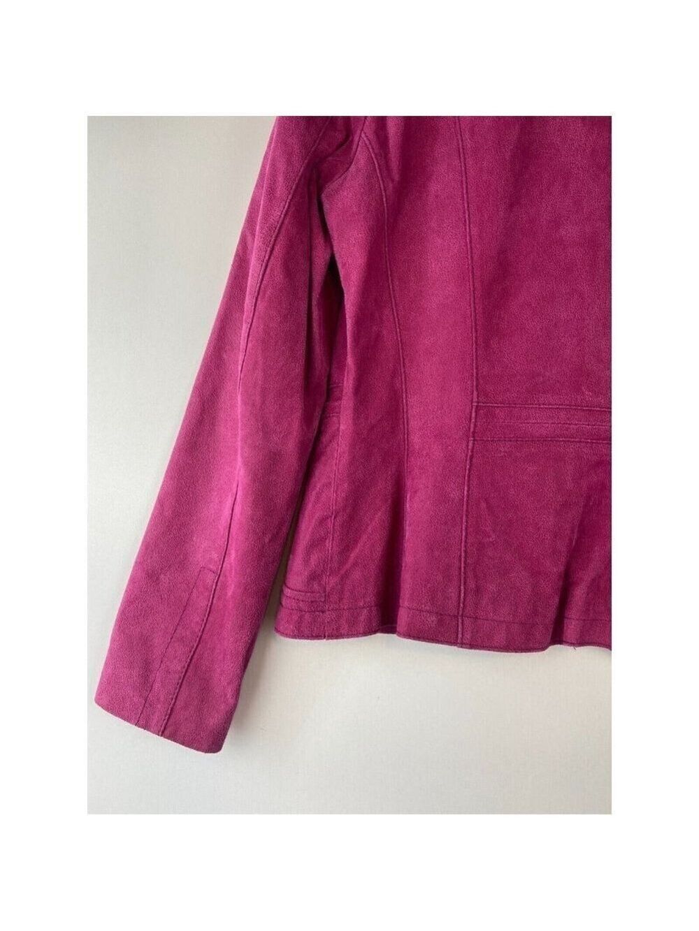 Danier Women's Vintage Hot Pink Genuine Leather Jacket Size Small / UK 12 - Picture 7 of 12